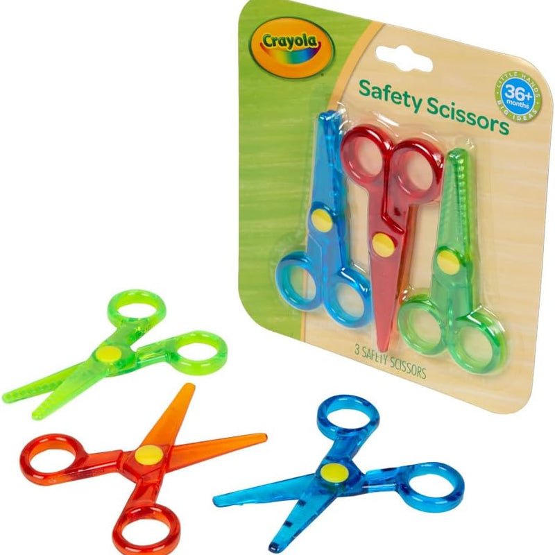 Crayola 3pk Blunt Tip Toddler Safety Scissors for Preschool Art Projects, Right and Left Handed