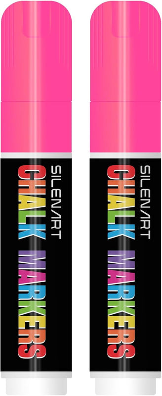 SILENART Liquid Chalk Markers - 8 Vibrant Colors - Chalkboard Markers for Blackboard Glass Window Car Dry Erase Board Acrylic Calendar Board Whiteboard- Wet Erase