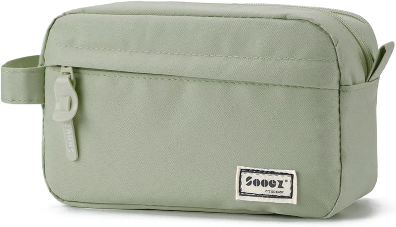 Sooez Original High Capacity Pencil Case, Big Pencil Bag Pouch Box Organizer Pen Case, Aesthetic Supply for Girls Adults, Portable Journaling Supplies with Easy Grip Handle & Loop, Mint Green