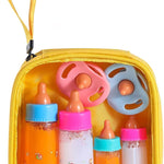 Kaydora Baby Doll Bottle Accessories - 6 Pcs Magic Milk Feeding Toys Yellow | Magic Disappearing Milk & Juice, with Non-magnetic Pacifiers, Pretend Play Sets, Gift for kids, Suit for Stroller, Crib, Bed
