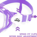Seago Kids Swim Goggles Snorkel Diving Mask for Youth(5-15), Anti-Fog 180° Clear View