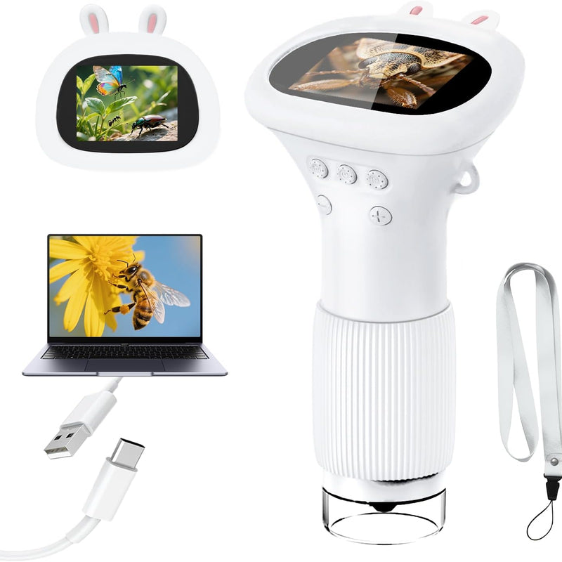 acoath kids handheld digital miniscope 1000x magnification portable 2.0 inch screen