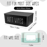 Baby Wipes Dispenser 7.48" L x 4.52" W x 2.75" H (19x11.5x7cm) | Flushable Wipes Container for Bathroom, Diaper Wipe Holder, Black