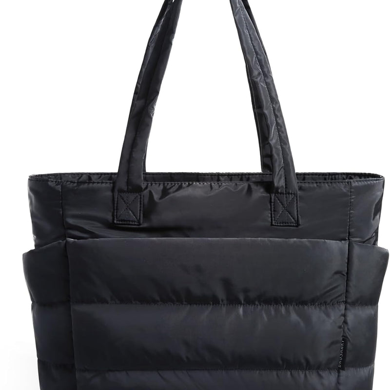 BAGSMART Tote Bag for Women, Lightweight Puffy Tote Bag with Compartments Shoulder Bag Handbag for Travel, Work, Gym | Lightweight