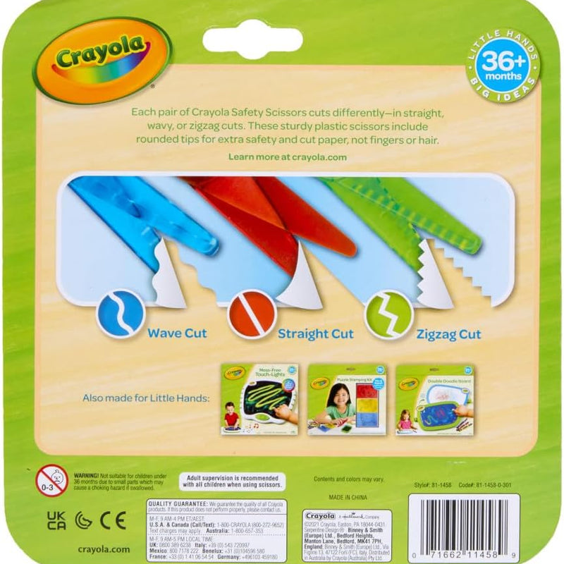 Crayola 3pk Blunt Tip Toddler Safety Scissors for Preschool Art Projects, Right and Left Handed