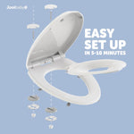 Jool Baby Quick Flip Toilet Seat with Built-in Potty & Splash Guard for Toddler Training, Slow Close (Elongated)