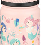 Fanhaw 14 oz Kids Water Bottle for School, Insulated Water Bottle with Straw Lid, Stainless Steel Vacuum Insulated Bottle for Boys & Girls, Leak-Proof, BPA Free(Blue - Under Construction)