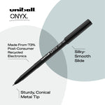 uniball Onyx Rollerball Pens, Micro Point (0.5mm), Black