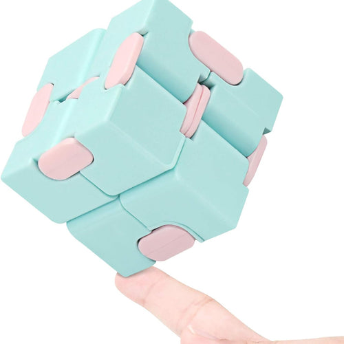 Infinity Cube Fidget Toy Stress Relieving Fidgeting Game for Kids and Adults,Cute Mini Unique Gadget for Anxiety Relief and Kill Time (Macaron Blue)