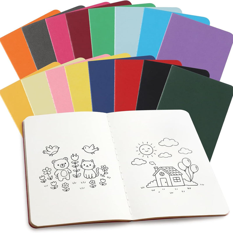 BESARME 16 Pack Mini Notebooks Bulk, A6 Small Lined Pocket Notebook Prizes for Kids Classroom Student Birthday Gifts from Teacher School Supplies Bulk