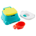 Sesame Street Elmo Hooray 3-in-1 Potty Training Toilet Seat and Step Stool, Easy to Clean Design with Flush Handle and Sounds, Portable and Great for Travel, Perfect for Toddler Boys and Girls 1-3