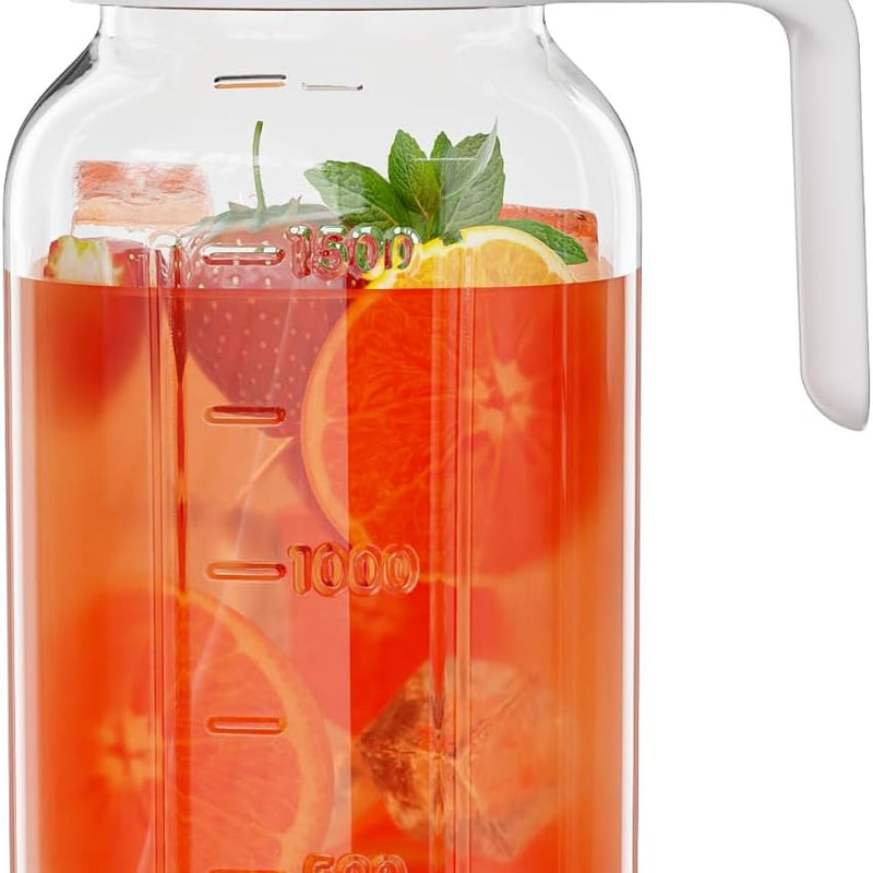 Breast Milk Pitcher, 32 oz Wide Mouth Glass Mason Jar | Dual Leak-Proof Lid, easy-pour spout, handle design for Breastmilk storage, iced tea and cold beverages