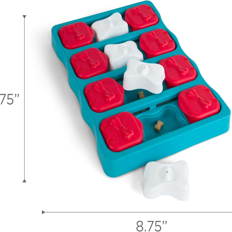 Interactive dog puzzle by Outward Hound and Nina Ottosson, level 2 intermediate, 3-in-1 challenge, slow feeder, boredom buster