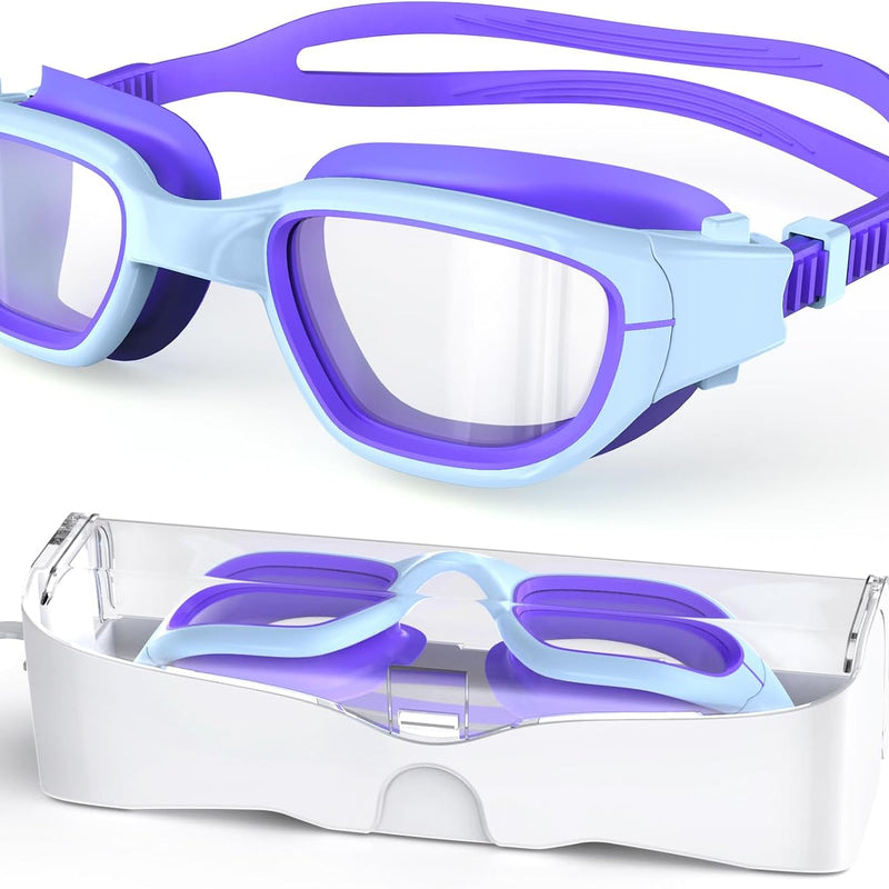 Kids Swim Goggles,Swimming Goggles for Kids 6-14, Anti-Fog UV Protection Pool Glasses for Boys Girls