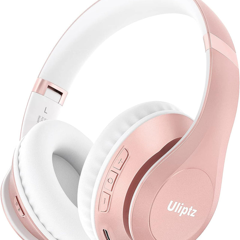 Uliptz Wireless Bluetooth Headphones, 65H Playtime, 6 EQ Sound Modes, HiFi Stereo Over Ear Headphones with Microphone, Foldable Lightweight Bluetooth 6.0 Headset for Travel/Office/Cellphone/PC