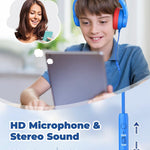 iClever Kids Over-Ear Headphones with Safe Volume Limited and HD Mic for School Travel and FunShare Foldable