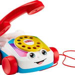 Fisher-Price Toddler Pull Toy Chatter Telephone with Rotary Dial and Wheels for Walking Play Ages 1+ years