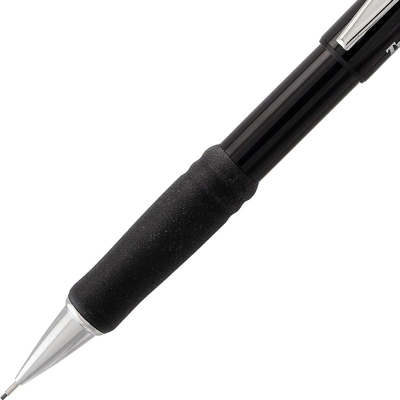 Pentel Mechanical Pencil 0.7 mm Twist Erase III, Twist Up Eraser, Pre-Loaded Super Hi-Polymer HB Lead, Black Barrel, 3-Pack (0.7)