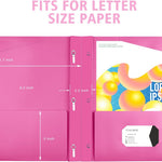 INFUN Heavy Duty Plastic Pocket Folder with Prongs and Clear Front Pocket - 18 Pack, 3 Prong Folders with Pockets and Card Slot, Assorted Colors