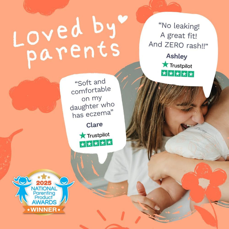 Pura Baby Diapers Size 4 (22-32 lbs) 108 Count Sensitive Skin | 12 Hour Leak Protection, New Blowout Blocker, Cloud Soft, Totally Chlorine Free*, Allergy UK Certified
