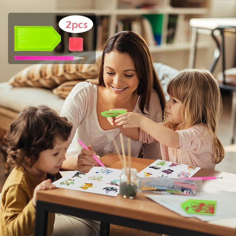 LWZAYS Diamond Art Kits for Kids Boys and Girls Ages 6-8-10-12 Easy to DIY Creative Diamond Art Stickers Craft by Numbers Kits for Kids and Adult Beginners 2.0