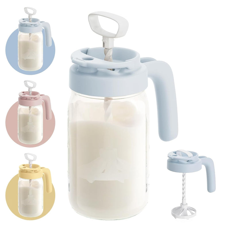 Papablic Breast Milk Pitcher, Formula & Baby Feeding Container, Pink | Glass | BPA-Free | Leakproof | Safe & Durable | Wide Mouth | Easy to Clean & Dishwasher Safe | No Bubbles & No Clumps