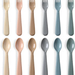 12 Pieces Toddler Utensils Set, Plastic Spoons and Forks Set for Kids, Children Safe Flatware, Plastic Reusable Cutlery, BPA Free, Dishwasher Safe