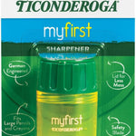 Ticonderoga My First Pencil Sharpener, 1 Hole, Large Barrel, Yellow/Green