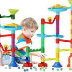 110pcs Marble Maze Kit STEM Learning Toy for Kids, 60 Marbles, Building Blocks, Ages 3-8