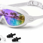 Swim Goggles 2 Pack, Wide View Anti Fog&UV Swimming Goggles for Audlt, No Leak Pool Beach Essentials for Men Women