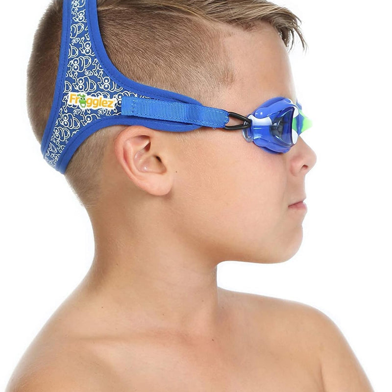 Frogglez Anti-Fog Swimming Goggles for Kids under 10 (Ages 3-10) Recommended by Parents Premium Pain-Free Strap
