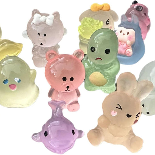 (100PCS) Mini Glow in The Dark Animal Resin Models, Mystery Resin Animals Blind Bag for Birthday Party Gift, DIY Crafts, Ornaments, Random Design
