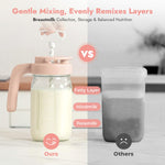 Papablic Breast Milk Pitcher, Formula & Baby Feeding Container, Pink | Glass | BPA-Free | Leakproof | Safe & Durable | Wide Mouth | Easy to Clean & Dishwasher Safe | No Bubbles & No Clumps