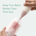 Momcozy Baby Bottle Brush Kit, Push-Press Foam Design, Pink | Portable for Home & Travel, Bottle Cleaner Brush for Breast Pumps & Nipple, Newborn Essentials, Food-Grade BPA-Free