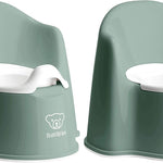 BabyBjörn Potty Chair, Deep Green/White | Potty Training Toilet, Easy-to-Clean, Removable Inner Potty, Non-Slip
