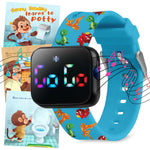 Potty Training Watch for Kids V2 – A Water Resistant Potty Reminder Device for Boys & Girls to Train Your Toddler with Fun/Musical & Vibration Interval Reminder with Potty Training eBook (Sky)