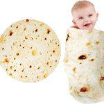 Lhedon Taco Blanket Baby Tortilla Blanket Burrito Swaddle 0-9 Months | Baby essentials blanket with 285 GSM soft flannel, ideal for nursery, stroller and travel, featuring a cute photo prop design