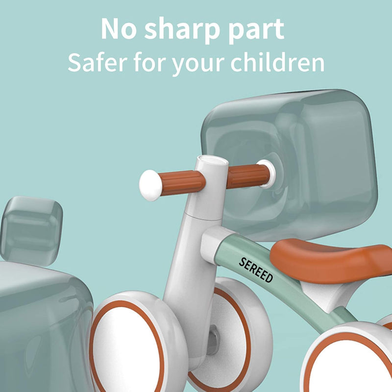 SEREED Baby Balance Bike for 1-2 year olds, Aluminum Frame, 4 Wheels, Sturdy and Comfortable Design