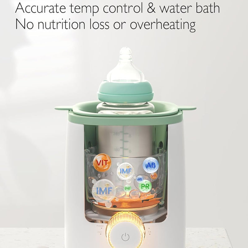 Momcozy Baby Bottle Warmer for Breast Milk, Fullest Nutrients Preserved | Fast & Even Heat, Night Light for Nighttime Breastfeeding, One-Touch Easy Use, Newborn Essentials Supplies Gift for Mom