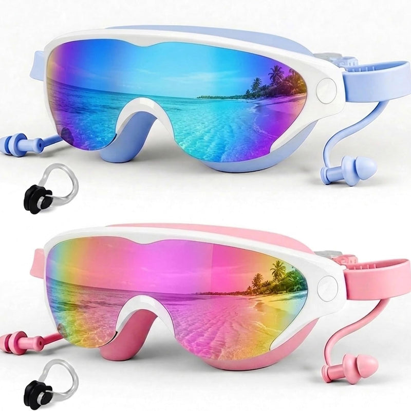 Zoomsnail Kids Swim Goggles 2Pack, Leakproof Anti-fog UV Lens Swimming Goggles for Kids Boys & Girls 3-15