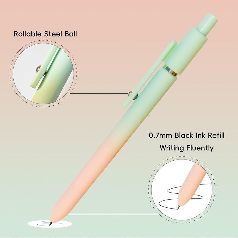 YOXMJDB Gel Pens, 5 Pcs Medium Point Smooth Writing Pens Cute Pens for Women, High-End Series 0.7mm Black Ink Pens for Journaling Note Taking, School Office Supplies (5 Pcs Gradient Morandi)