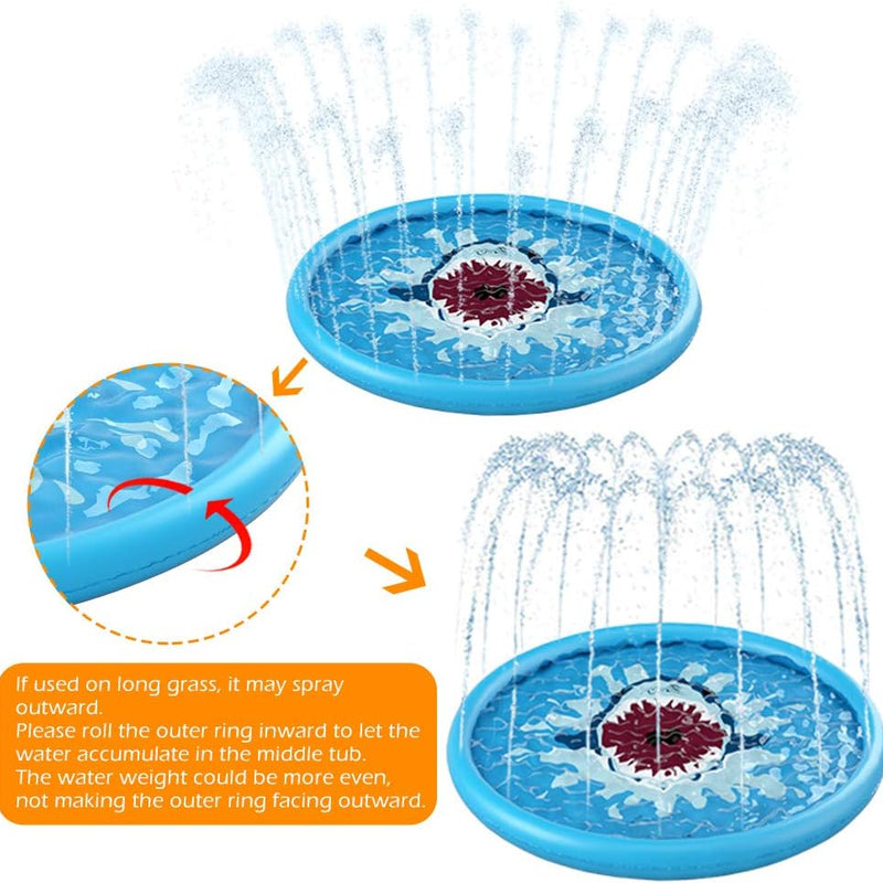 Jasonwell Splash Pad Sprinkler/ Play Mat for Kids, Outdoor Water Toys Inflatable for Baby Toddler Boys Girls Children Age 18+ Months ,Outside Backyard Dog Pool