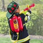 4E's Novelty Firefighter Backpack Water Gun Blaster for Kids- Tank with Hose Shooter, Super Water Squirt Suitable for Outdoor Play Boys & Girls, Fireman Pretend Play