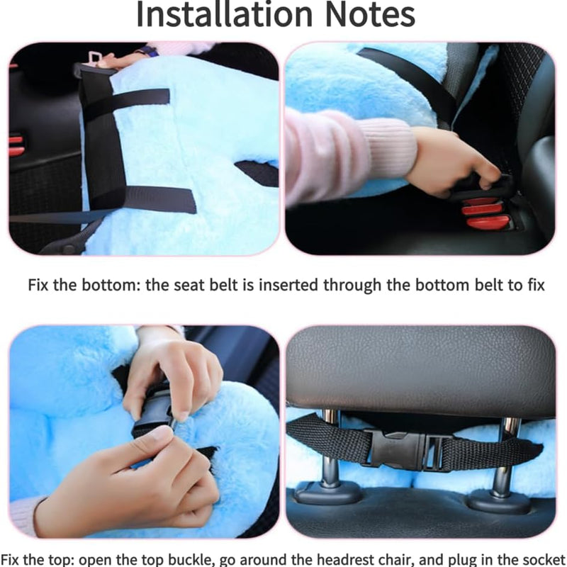 FHSGGP Travel Pillow Cushion for The Back Seat of Car Car Pillow | for Kids A Sleeping Artifact Suitable for Long-Distance Travel of Adults and Children Travel Pillow for Kids Pink