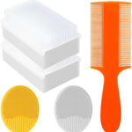 Cradle Cap Brush for Babies, Set of 5 Baby Bath Essentials with Bath Sponge Silicone Scrubber Long Handle Comb for Newborns Toddlers Boys Girls (Green)