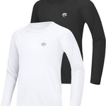 Boys UPF 50+ Swim Shirt Long Sleeve, 1 or 2 Pack UV Sun Protection Rash Guard, Youth Kids SPF Water Shirts for Beach Surf