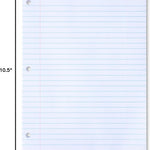 Amazon Basics Wide Ruled Loose Leaf Paper, 10.5" x 8", 150 Sheets, No Binding, White, 1-Pack