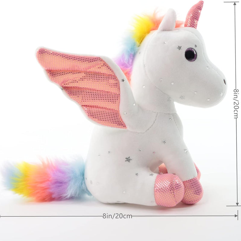 Sew Butiful 8" Unicorn Stuffed Animal - Cute Plush Toy Gift for 3-8 Year Old Girls, Soft Birthday Present for Baby, Toddler, Kids, Decor