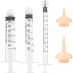 Pet Feeding Syringe with Nipple, Silicone Feeding Tools for Kitten Puppy Feeding Syringe for Newborn Cat Dog Small Animals Rabbits (5ml+10ml +10 nipples)