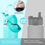 Fijinhom 18oz Insulated Stainless Steel Water Bottle, Wide Mouth Double Wall Vacuum, Silicone Straw, Sweat & Leak Proof, BPA Free Insulated Water Flask for Travel, Keep Cold 24h Hot 12h, Sky